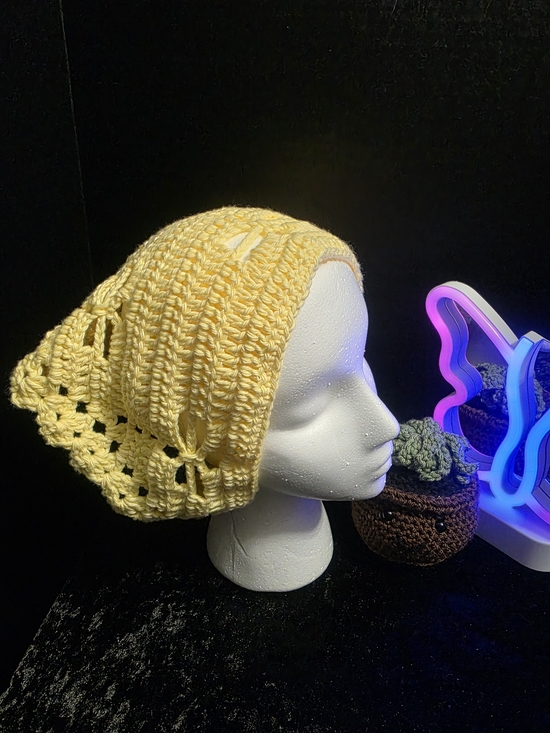 emilymiettunen Accessories - Handmade Yellow Dragonfly Crochet Headscarf
